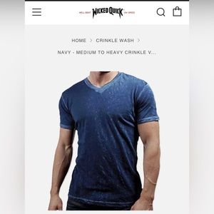 Wicked Quick men’s v neck crinkle T-shirt